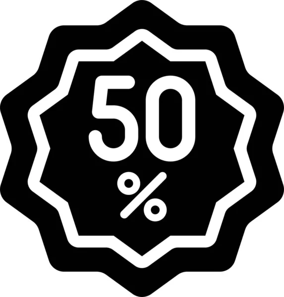Rabatt Fünfzig Prozent Symbol Solidem Stil — Stockvektor
