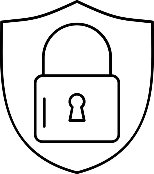 Zamek Ikona Ochrony Prywatnej Stylu Zarys — Wektor stockowy