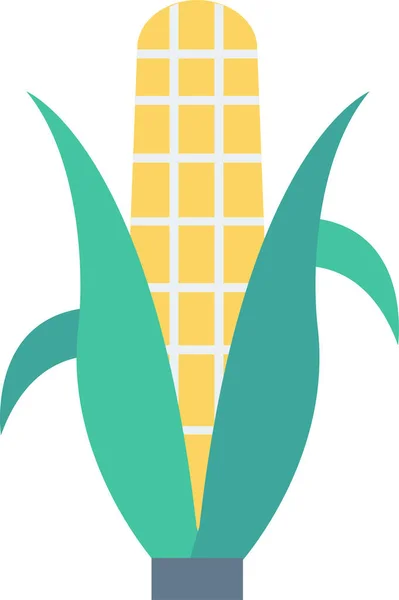 Főzés Kukorica Étkezési Ikon Lapos Stílusban — Stock Vector