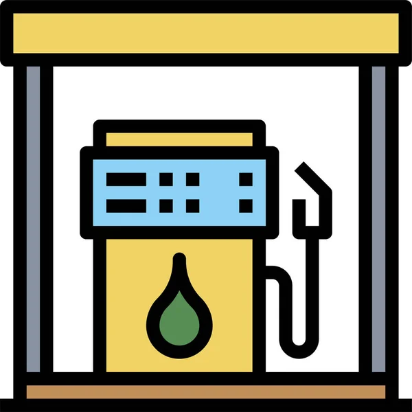 Icono Del Combustible Energía Electrónica Estilo Contorno Lleno — Vector de stock