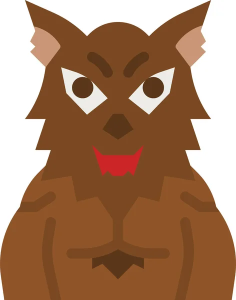 Wolf Zoo Animals Icon Halloween Category — стоковый вектор