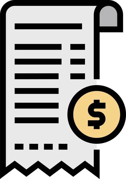 Bill Invoice List Icon Filled Outline Style — Stock Vector