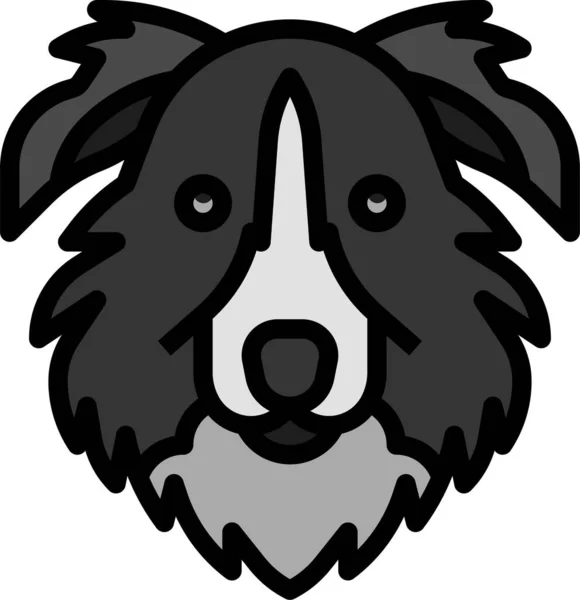 Határ Collie Törzskönyv Ikon Kitöltött Körvonalas Stílusban — Stock Vector