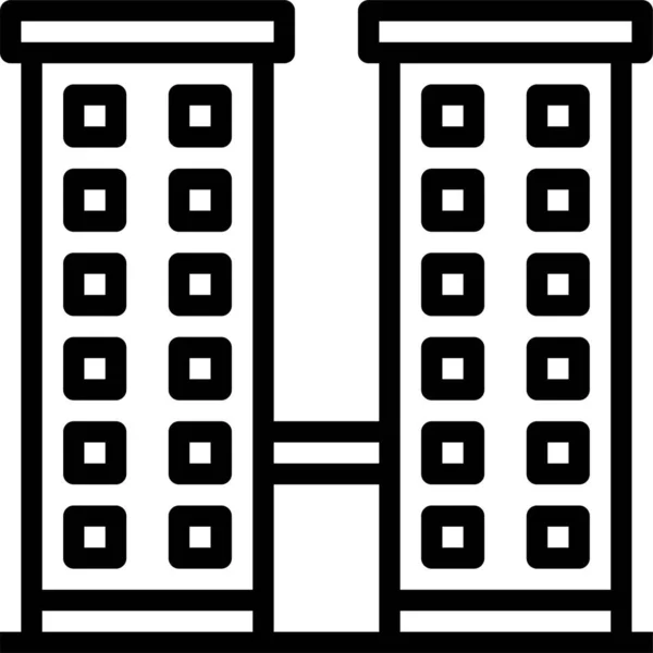 Architectuur Gebouw Zakenlieden Icoon Grote Lijnen Stijl — Stockvector