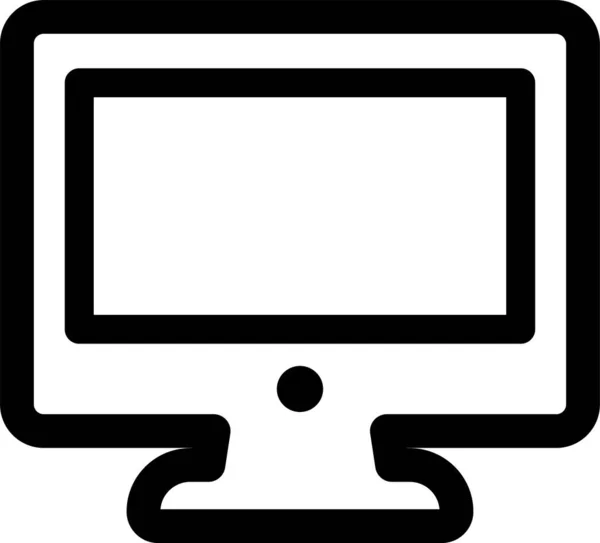 Computer Display Monitor Pictogram Grote Lijnen Stijl — Stockvector