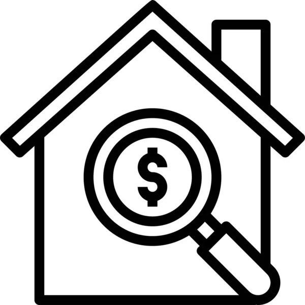 Évaluation Immobilière Icône Évaluation — Image vectorielle