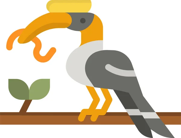 Икона Развлечений Птиц Горноклювых Летней Категории — стоковый вектор