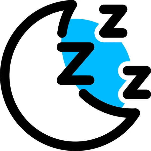 Night Sleep Sleeping Icon Filled Outline Style — Stock Vector