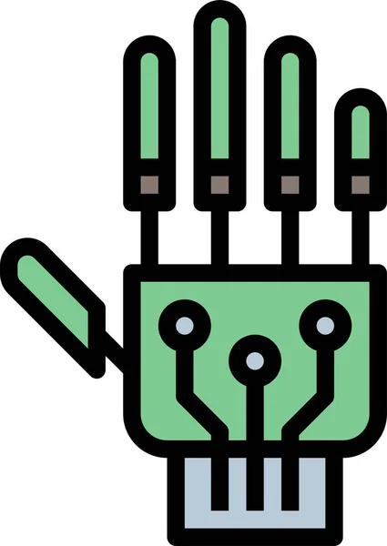 Kunstmatige Computer Elektronica Icoon Gevulde Outline Stijl — Stockvector