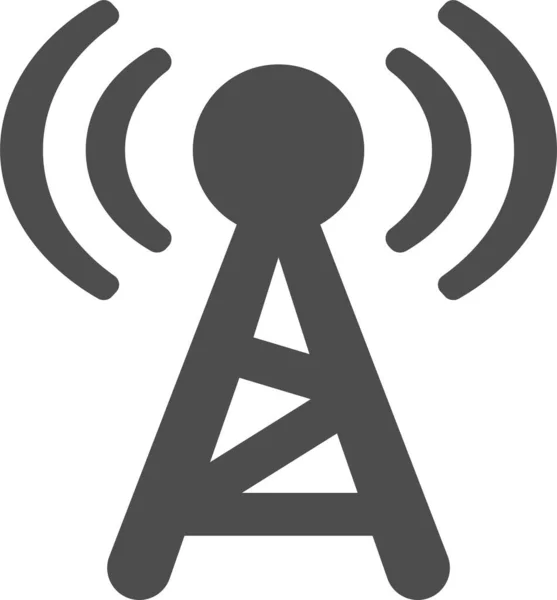 Εκπομπή Εικονίδιο Ραδιόφωνο Επικοινωνίας Στερεό Στυλ — Διανυσματικό Αρχείο