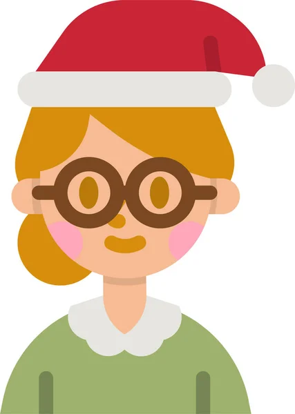 Aunt Woman Christmas Icon Christmas Category — Stockvektor