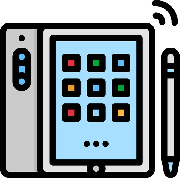 Tablet Technology Pen Icon — Vettoriale Stock