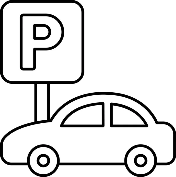 Εικονίδιο Πινακίδας Στάθμευσης Αυτοκινήτου — Διανυσματικό Αρχείο