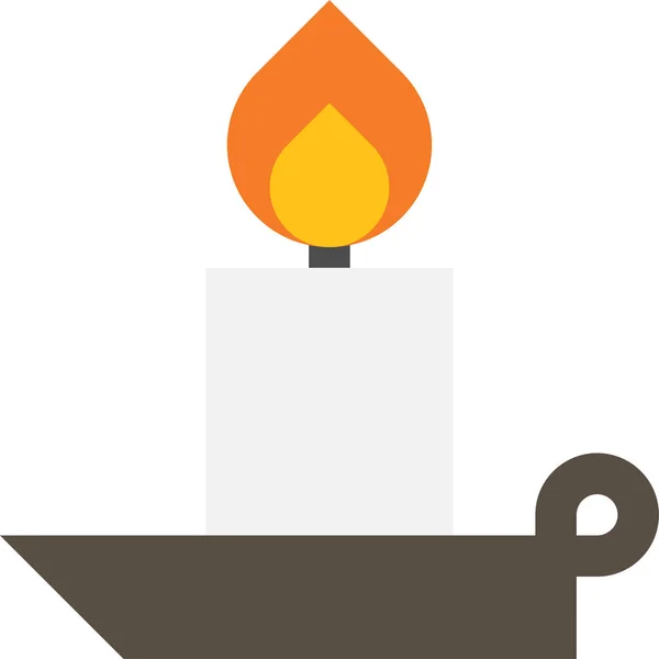 Bright Candle Light Icon Flat Style — Stock Vector