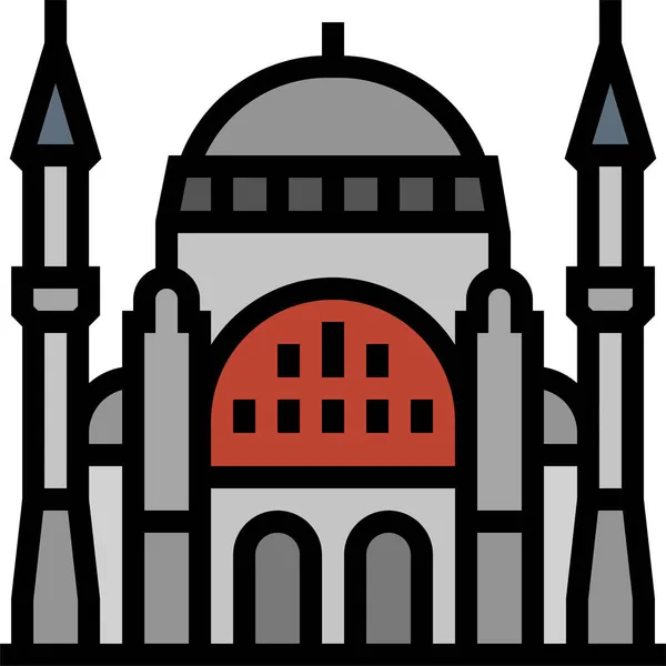 Európai Hagia Sophia Istanbul Ikon Telt Vázlatos Stílusban — Stock Vector