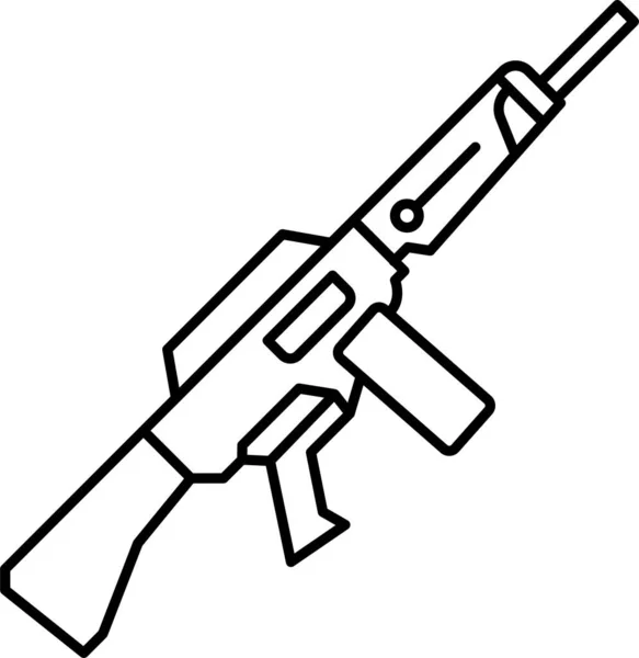 Pistola Kalashnikov Rifle Icono — Vector de stock