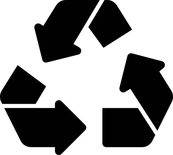 Ícone Reciclagem Ecologia Estilo Sólido — Vetor de Stock