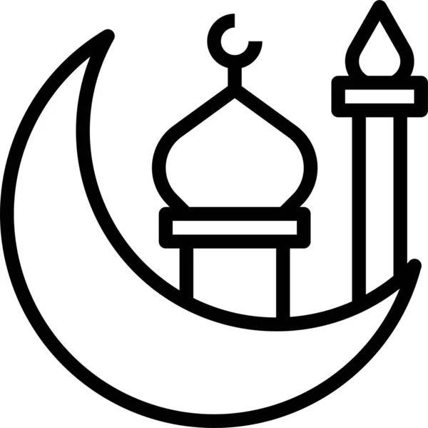 Mond Arabische Islamische Ikone — Stockvektor