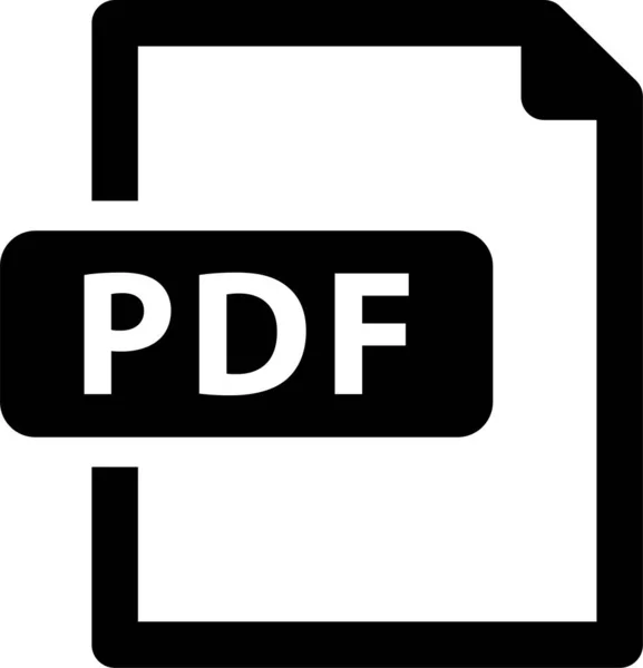 File Pdf Format Icon Solid Style — Stock Vector