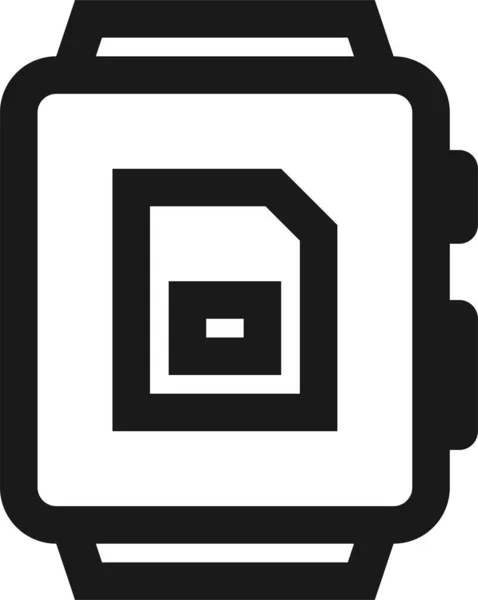 Εικονίδιο Ταυτότητας Τσιπ Κάρτας Στυλ Περίγραμμα — Διανυσματικό Αρχείο