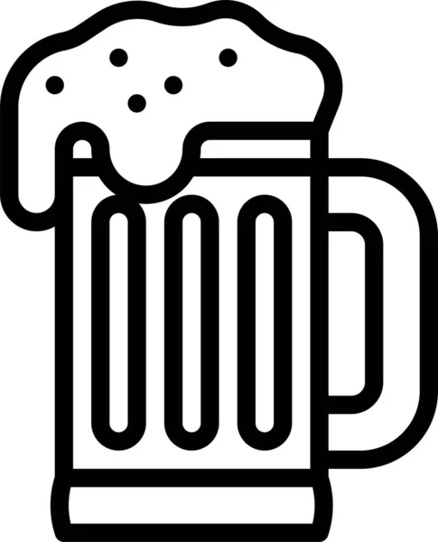 Piwny Kubek Alkoholowy Ikona — Wektor stockowy