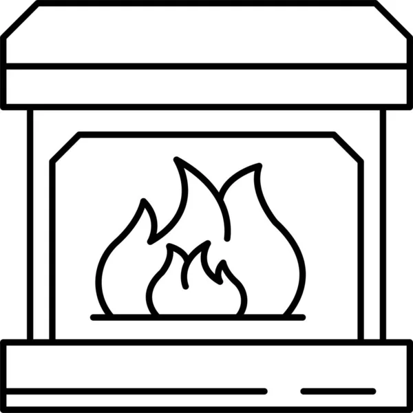 Spalić Ikonę Ogniska — Wektor stockowy