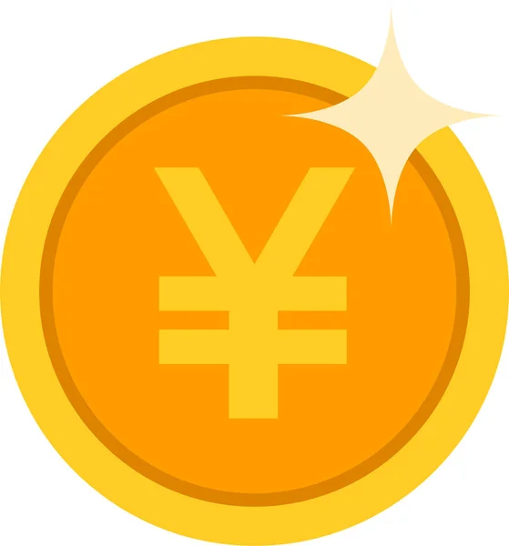 Coin Currency Golden Icon Flat Style — Stock Vector