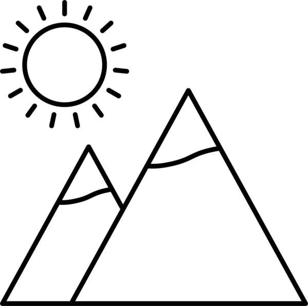 太阳山闪亮的图标 — 图库矢量图片