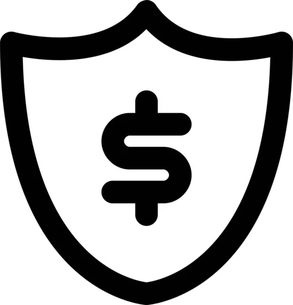 Ikona Zabezpečení Chráněná Penězi Stylu Osnovy — Stockový vektor