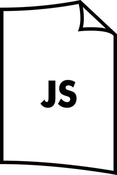 エクステンション形式のJsアイコンアウトラインスタイル — ストックベクタ