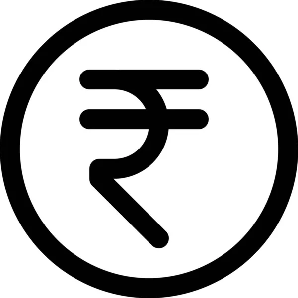 India Icono Dinero Indio Estilo Esquema — Vector de stock