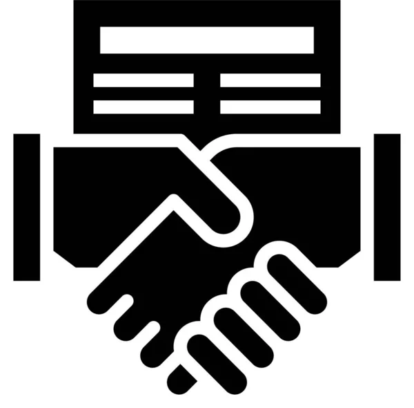 Ikona Dokumentu Umowy Biznesowej Solidnym Stylu — Wektor stockowy