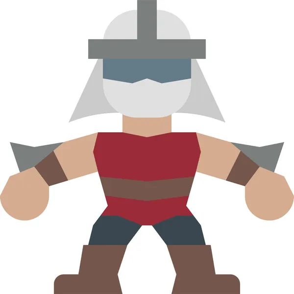 Icono Ninja Héroe Avatar Estilo Plano — Vector de stock