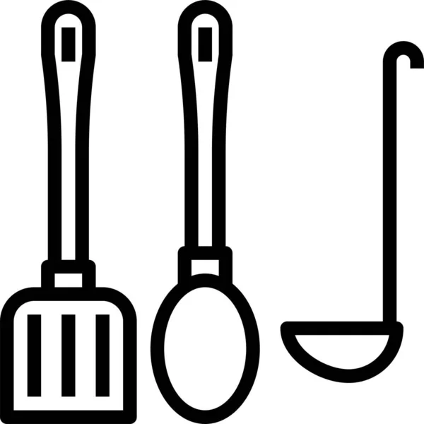 Cocina Tenedor Parrilla Icono — Archivo Imágenes Vectoriales