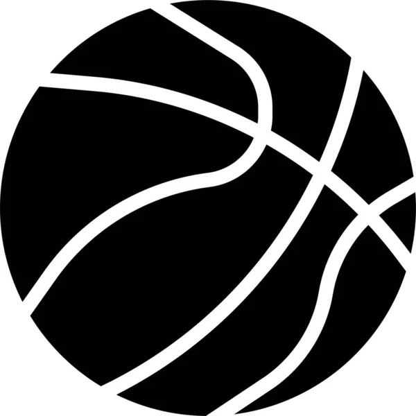 ソリッドスタイルのボールバスケットバスケットボールアイコン — ストックベクタ