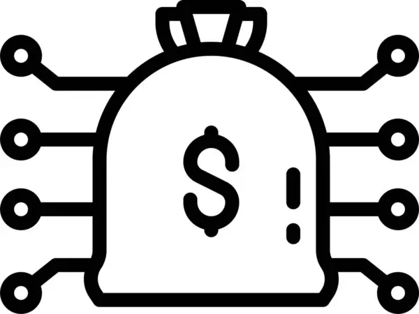 Dinheiro Ícone Online Digital — Vetor de Stock