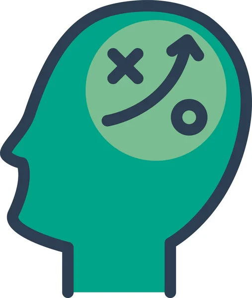 Brainstorming Efficiency Head Icon Filled Outline Style — Stock Vector