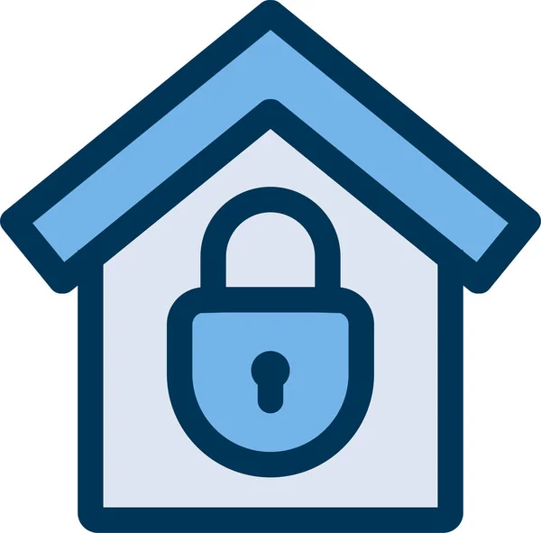 House Property Security Icon Filled Outline Style — Stock Vector