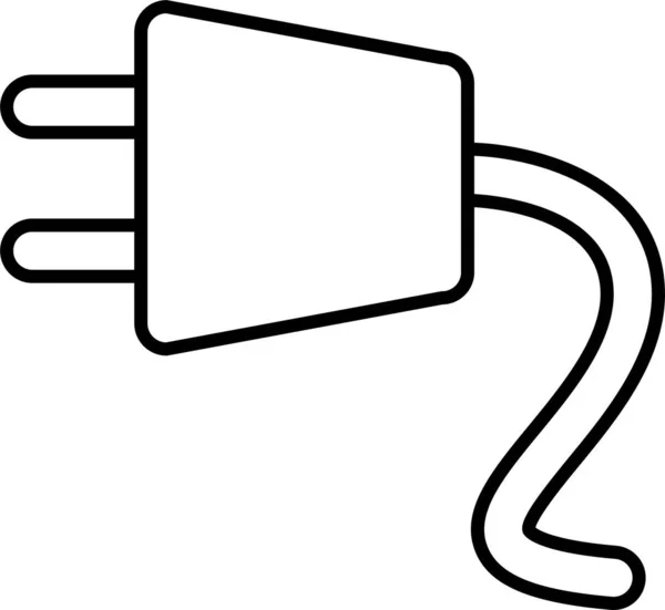 Ladda Elektrisk Plug Mobil Laddningsikon Konturstil — Stock vektor