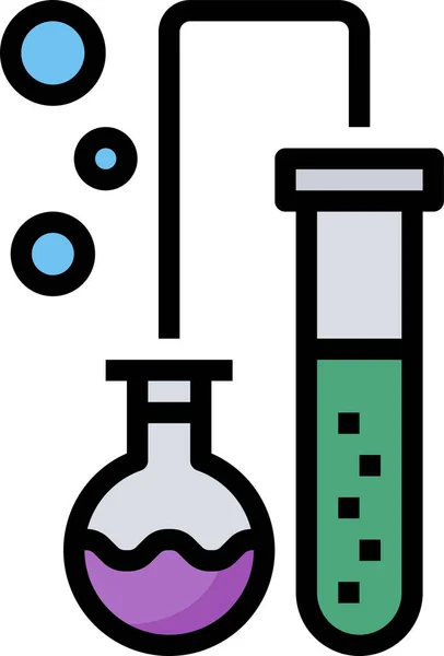 Icono Laboratorio Educación Química Estilo Contorno Lleno — Vector de stock