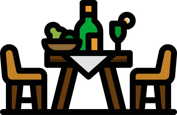 Cadeira Jantar Restaurante Ícone — Vetor de Stock