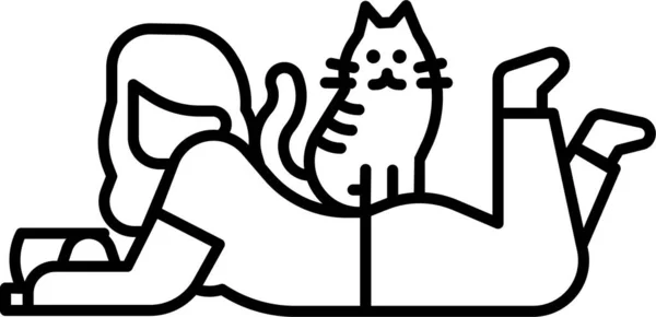 Mascota Gato Hobby Icono — Vector de stock