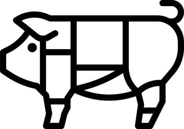 Parte Porco Porco Ícone —  Vetores de Stock