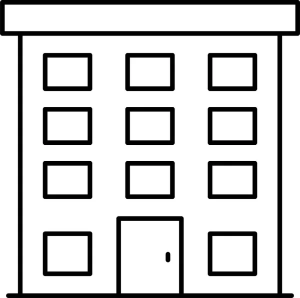 Immeuble Appartement Propriété Icône — Image vectorielle