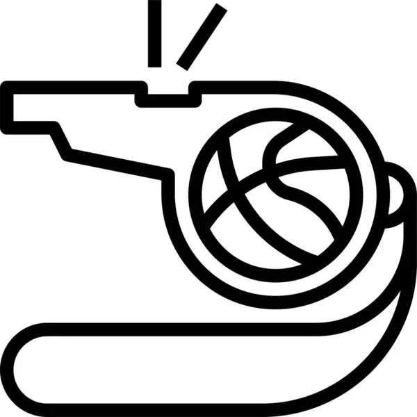 Icono Del Instrumento Compet Baskesball Estilo Esquema — Vector de stock