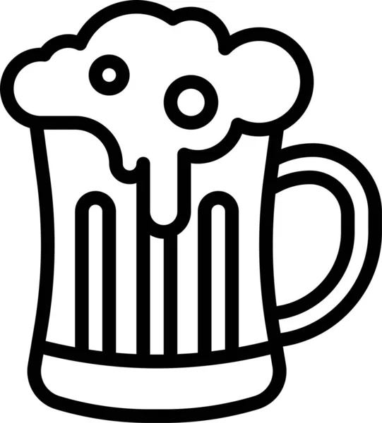 Caneca Cerveja Ícone Álcool — Vetor de Stock