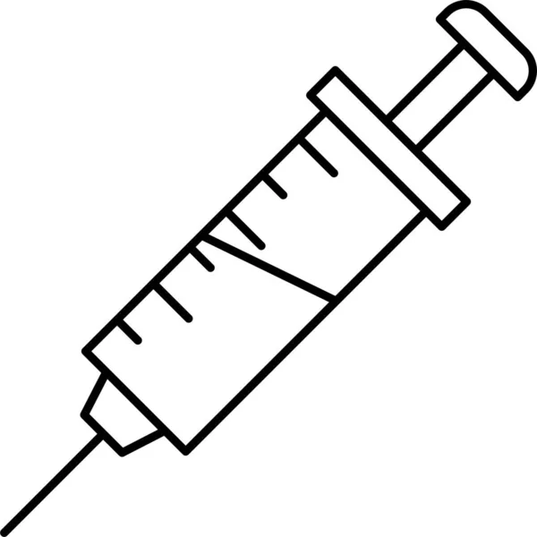 Spruta Vaccin Läkemedel Ikon — Stock vektor