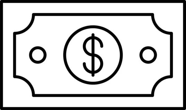 Kontanter Dollar Pengar Ikon — Stock vektor
