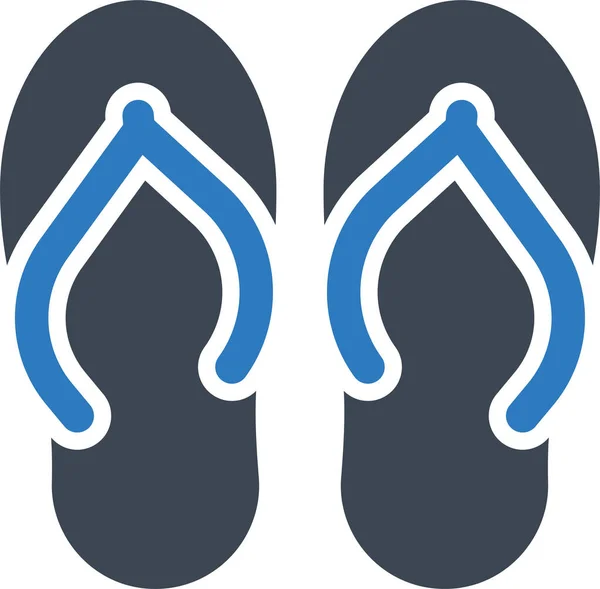 Chaussures Plage Pantoufles Icône Dans Style Solide — Image vectorielle