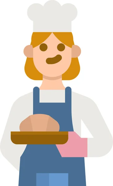 Chef Baker Bakery Icon — Stock Vector